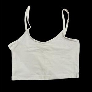 White Cropped Tank Top